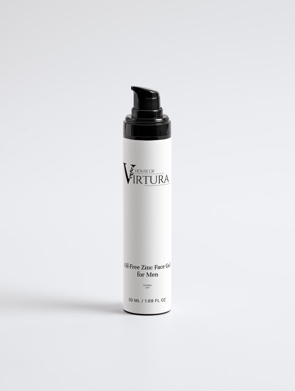 Oil-Free Zinc Face Gel for Men — Vegan Oil Control Moisturiser | Reduces Shine | Minimises Pores | Paraben Free | Cruelty Free