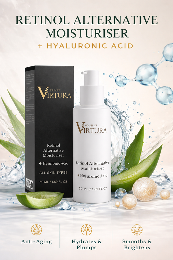 Retinol Alternative Moisturiser — Vegan Anti-Ageing Daily Cream | Plant-Based Retinol | Reduces Fine Lines | Paraben Free | Cruelty Free