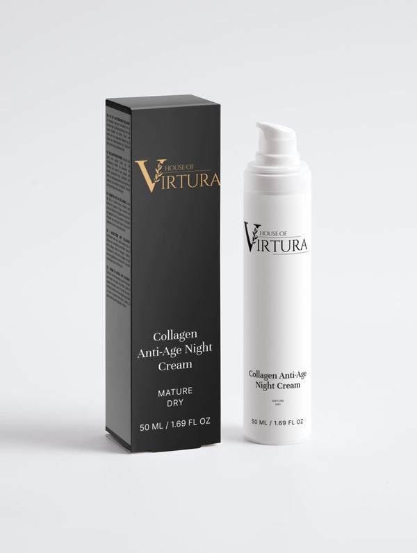 Collagen Anti-Age Night Cream — Vegan Overnight Repair Moisturiser | Boosts Collagen Production | Firms and Plumps | Paraben Free
