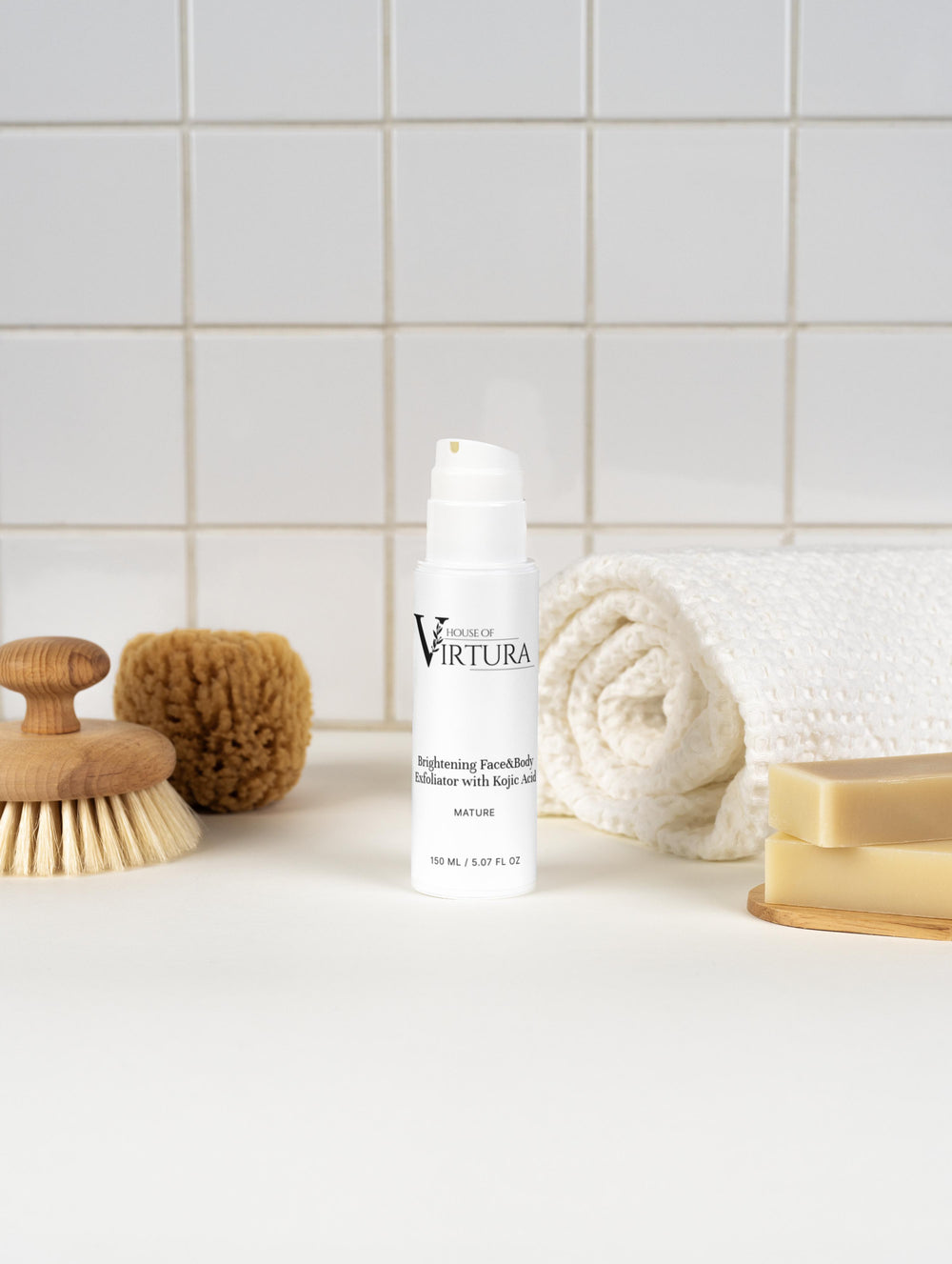 Brightening Face&Body Exfoliator with Kojic Acid — Vegan Dark Spot Reducing Scrub | Even Skin Tone | Paraben Free | Cruelty Free