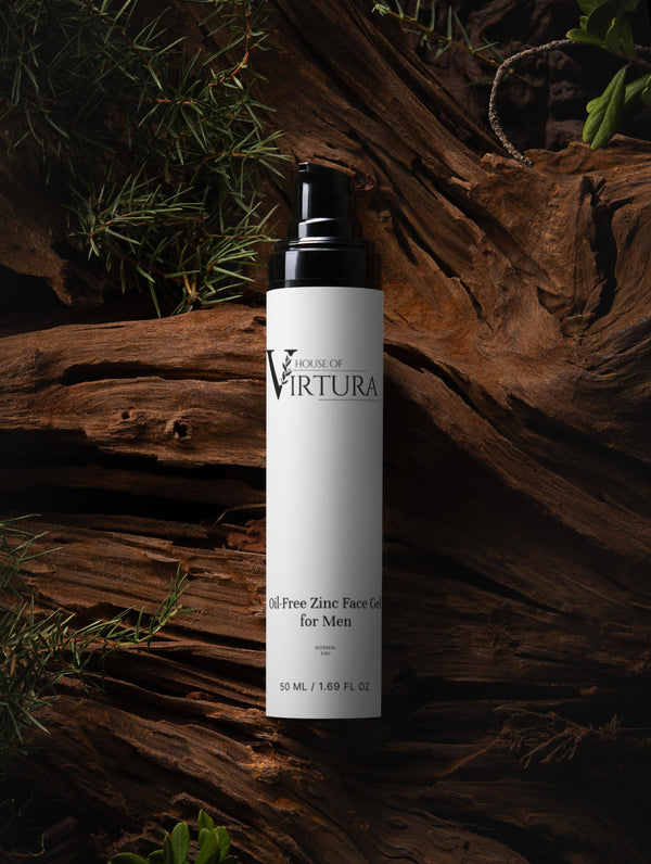 Oil-Free Zinc Face Gel for Men — Vegan Oil Control Moisturiser | Reduces Shine | Minimises Pores | Paraben Free | Cruelty Free