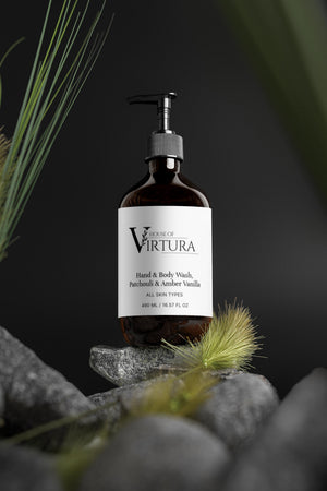 Hand & Body Wash, Patchouli & Amber Vanilla — Vegan Luxury Body Wash | Moisturising Formula | Natural Fragrance | Paraben Free