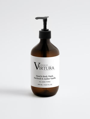 Hand & Body Wash, Patchouli & Amber Vanilla — Vegan Luxury Body Wash | Moisturising Formula | Natural Fragrance | Paraben Free