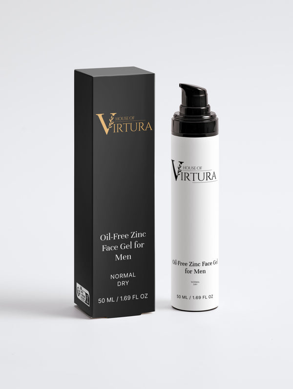 Oil-Free Zinc Face Gel for Men — Vegan Oil Control Moisturiser | Reduces Shine | Minimises Pores | Paraben Free | Cruelty Free
