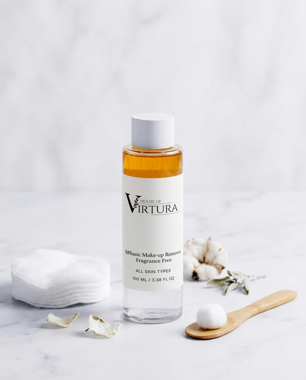 BiPhasic Make-up Remover, Fragrance Free — Vegan Gentle Eye and Face Makeup Remover | Waterproof Makeup | Paraben Free | Cruelty Free