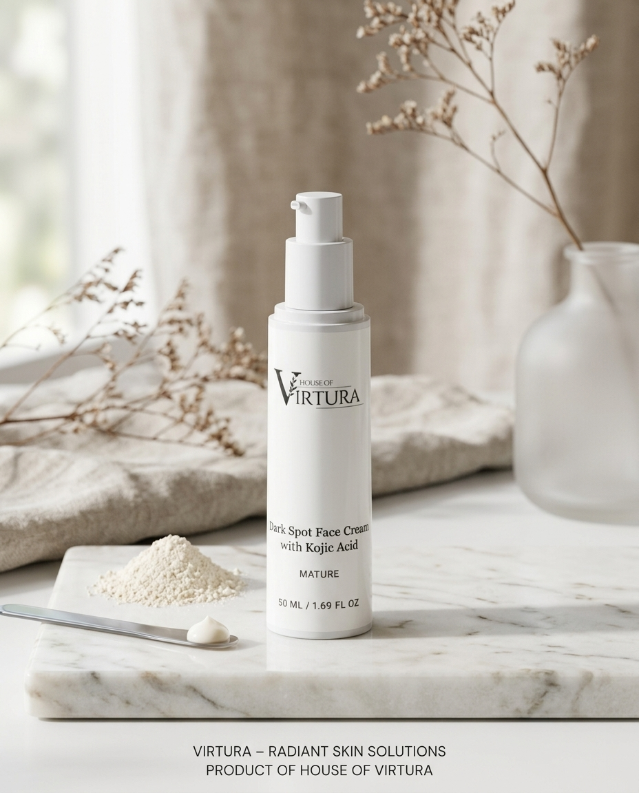 Dark Spot Face Cream with Kojic Acid — Vegan Brightening Moisturiser | Fades Hyperpigmentation | Even Skin Tone | Paraben Free