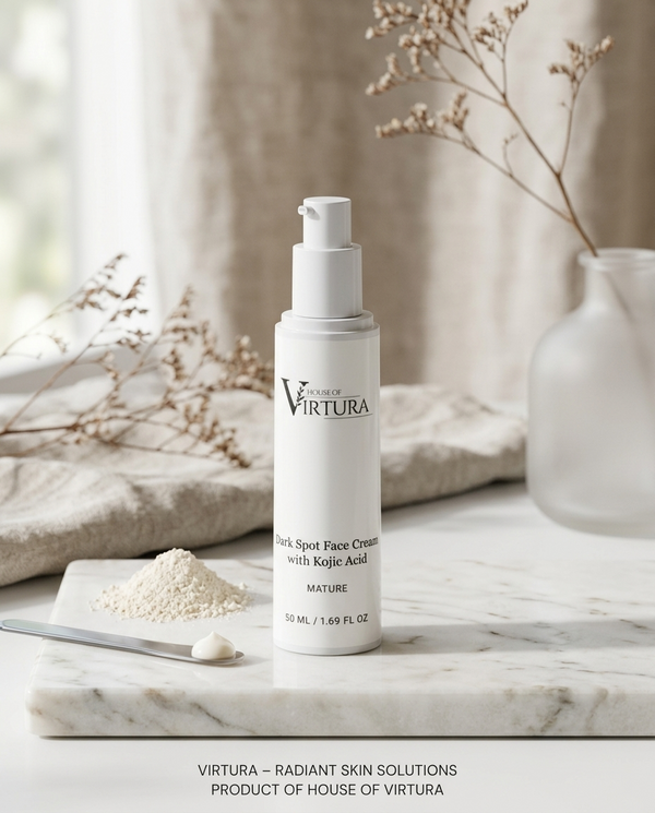 Dark Spot Face Cream with Kojic Acid — Vegan Brightening Moisturiser | Fades Hyperpigmentation | Even Skin Tone | Paraben Free