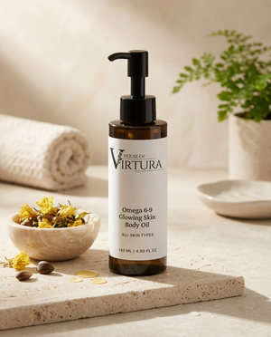 Omega 6-9 Glowing Skin Body Oil — Vegan Dry Body Oil | Deep Nourishment | Non-Greasy Glow | Paraben Free | Cruelty Free