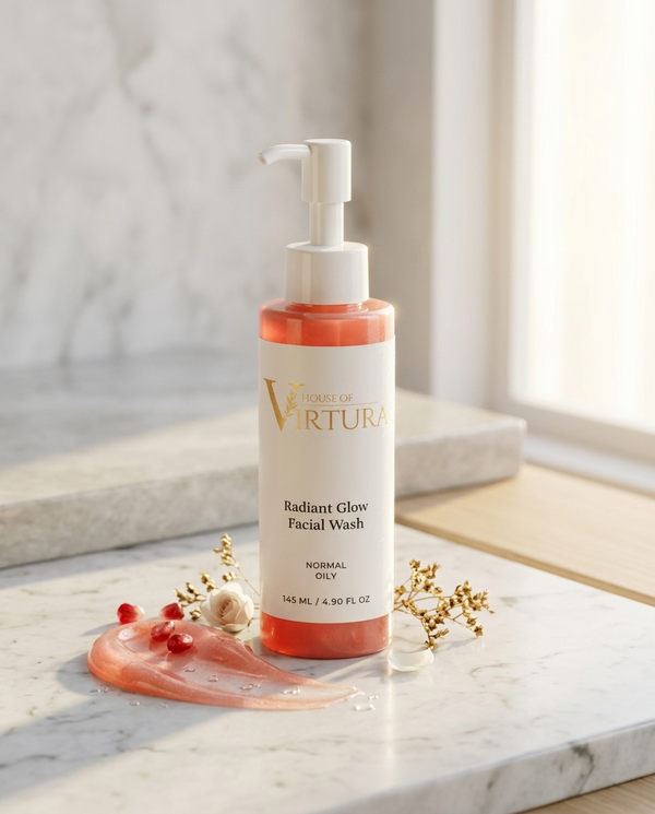Radiant Glow Facial Wash — Vegan Brightening Cleanser | Gentle Daily Face Wash | Removes Impurities | Paraben Free | Cruelty Free